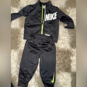 Nike Kids Black and Neon Green Joggers